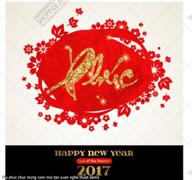 chu phuc chuc mung nam moi tan xuan nghe thuat 